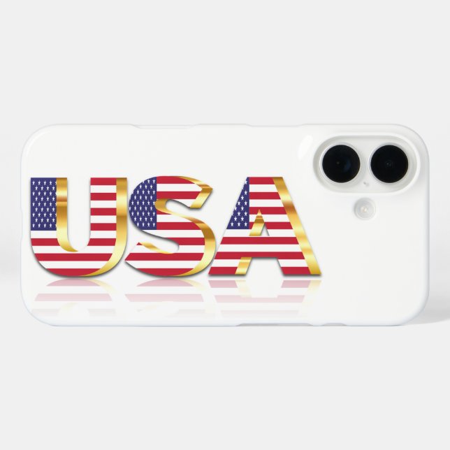 Patriotic USA Flag iPhone Case (Rückseite (Horizontal))