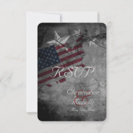 Patriotic USA Flag mit Stars Wedding RSVP Cards