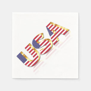 Patriotic USA Flag Napkins Serviette