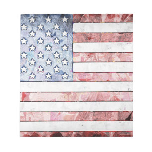 PATRIOTIC USA FLAG NOTE PAD STATIONERY NOTIZBLOCK