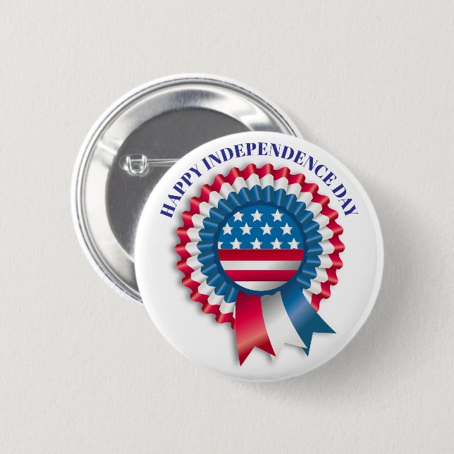 Patriotic USA Flag Rosette Award Custom Button (Vorne & Hinten)