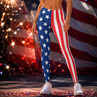 Patriotic USA Flag Stars & Stripes American Leggings