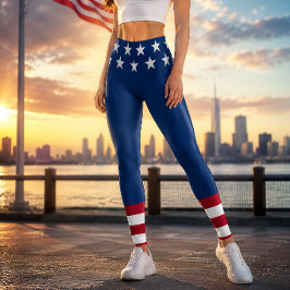 Patriotic USA Flag Stars & Stripes American Leggings