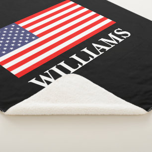 Patriotic USA Flaggen Zollsatz Sherpa Vlies Decke Sherpadecke