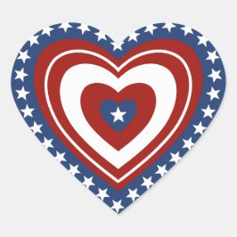 Patriotic USA Heart Herz-Aufkleber