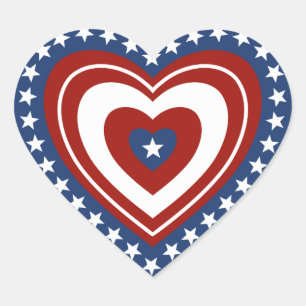 Patriotic USA Heart Herz-Aufkleber