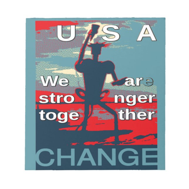 Patriotic USA Hope Graphic Art Print Design Notizblock (Vorderseite)