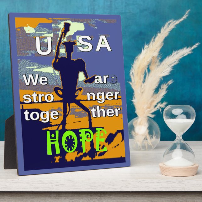 Patriotic USA Hope Graphic Fotoplatte (Seite)