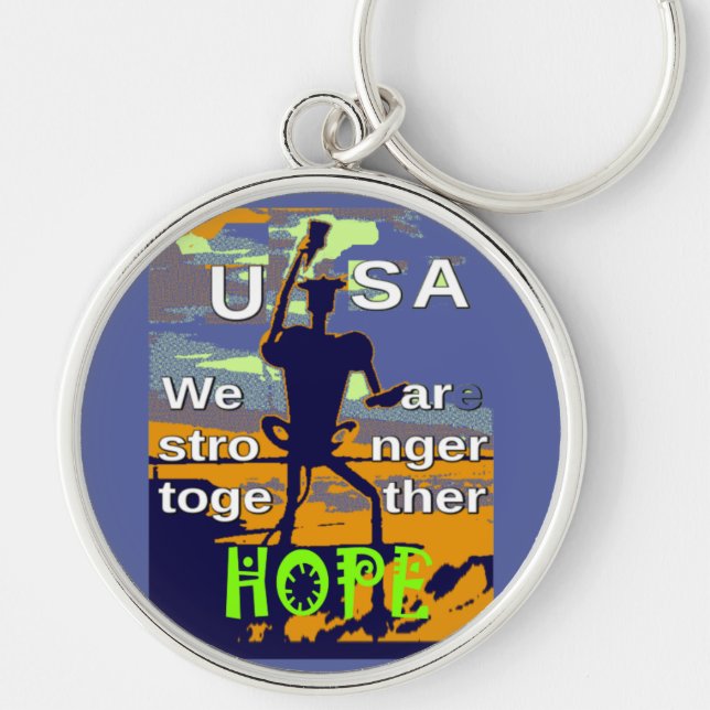 Patriotic USA Hope Graphic Schlüsselanhänger (Vorne)