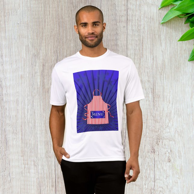 Patriotic USA Koch Red White Blue GRILLEN Cooking T-Shirt (Von Creator hochgeladen)