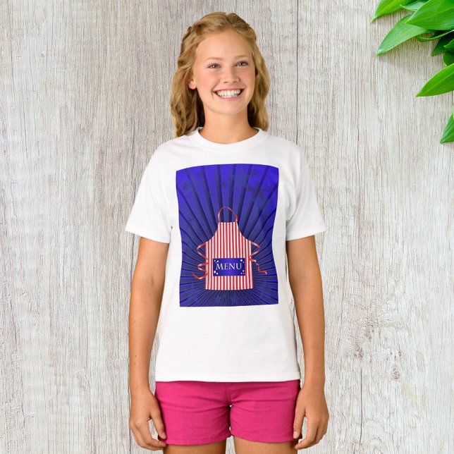 Patriotic USA Koch Red White Blue GRILLEN Cooking T-Shirt (Von Creator hochgeladen)