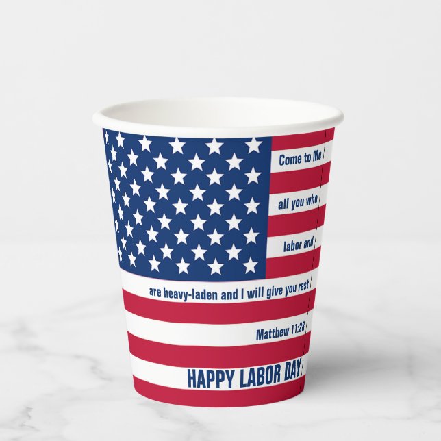 Patriotic USA Labour Day Pappbecher (Vorderseite)