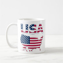 Patriotic USA Lettering & Map Politisches Flag