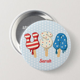 Patriotic USA Liebe Popsicle  Button