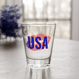 Patriotic USA Monogram Lipstick Kiss Shot Glass Schnapsglas