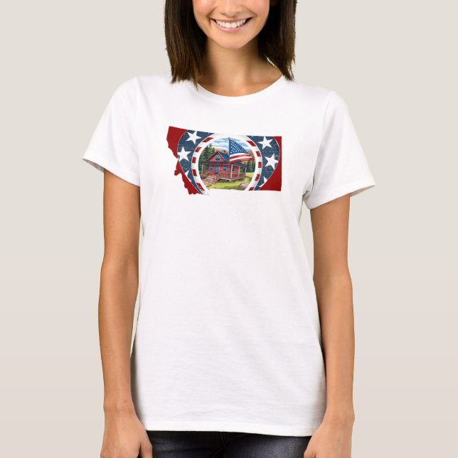 Patriotic USA Montana T-Shirt (Vorderseite)