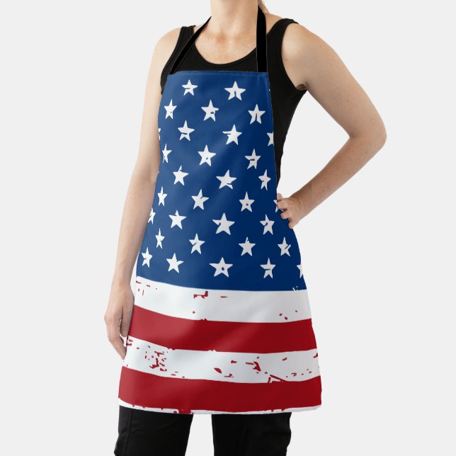 Patriotic USA Personalisiert Name American Flag Schürze (InSitu)