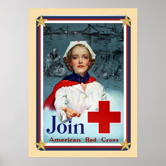 Patriotic USA - Red Cross Join Poster (Vorne)