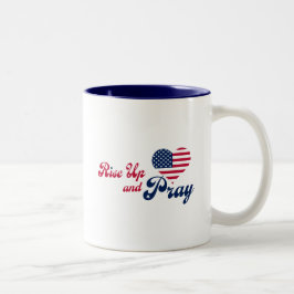 Patriotic USA Rise Up & Pray Zweifarbige Tasse