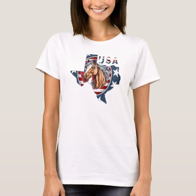 Patriotic USA Texas T-Shirt (Vorderseite)