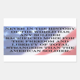 Patriotic Veteran Soldier American Flag Zitat Rechteckiger Aufkleber