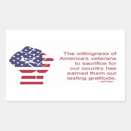 Patriotic Veteran Soldier Flag Rechteckiger Aufkleber