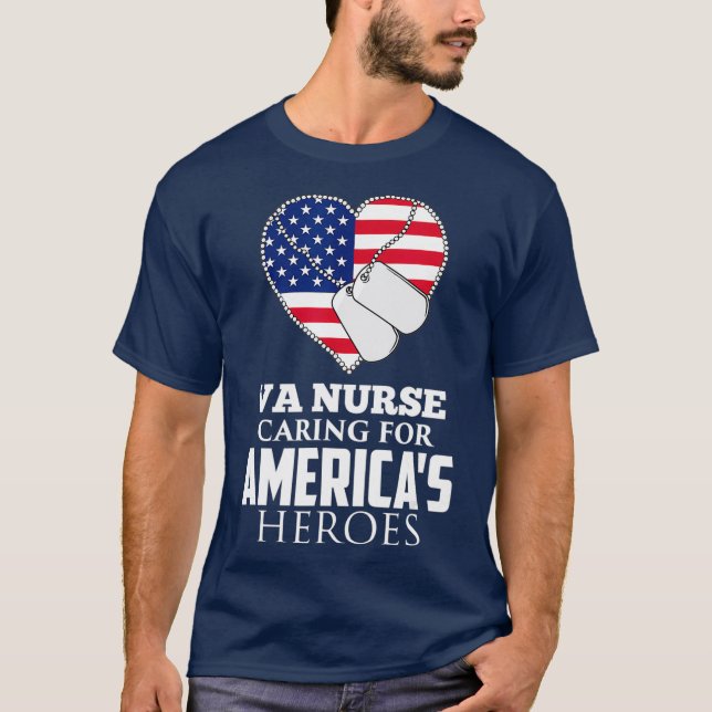 Patriotic Veterans VA Nurse Caring For Americas T-Shirt (Vorderseite)
