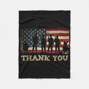 Patriotic Vielen Dank Soldiers Veterans American F Fleecedecke