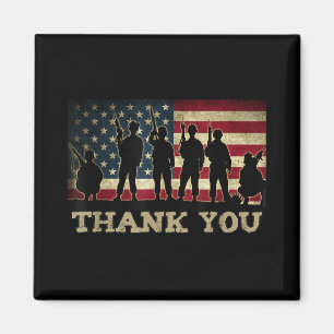 Patriotic Vielen Dank Soldiers Veterans American F Magnet
