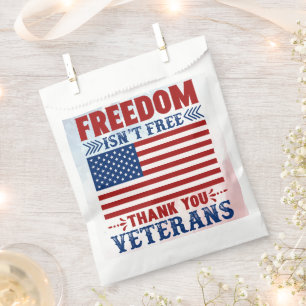Patriotic Vielen Dank Veterans Freedart Favor Bag Geschenktütchen