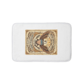 Patriotic Vintage Bald Eagle Distressed Badematte
