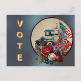 Patriotic Vintage Truck Vote Postkarte