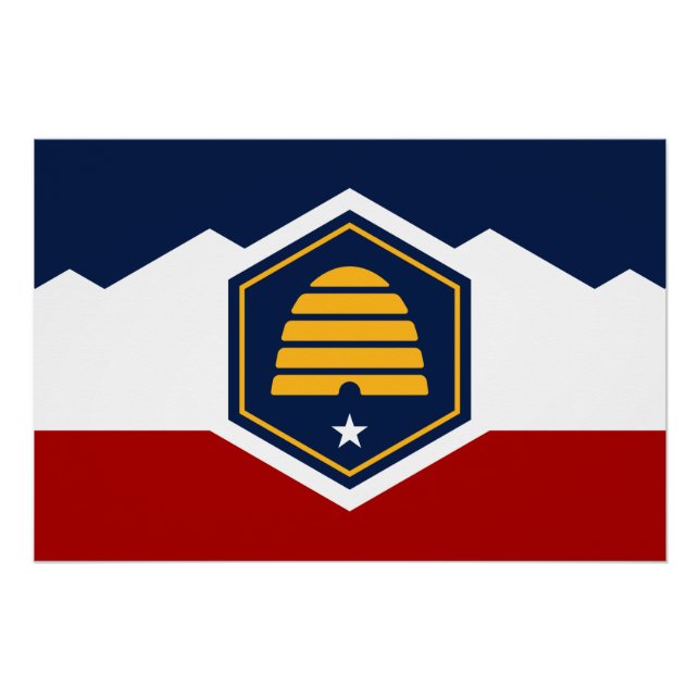 Patriotic wall poster with Flag of Utah, USA (Vorderseite)