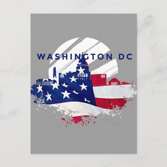 Patriotic Washington DC Postcard Postkarte (Vorderseite)