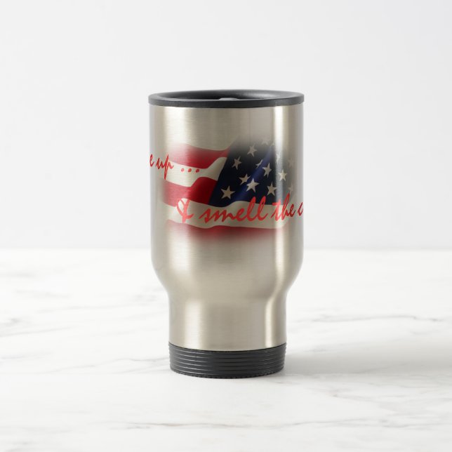 Patriotic Weckte auf und riecht den Kaffee-Reisesc Reisebecher (Mittel)