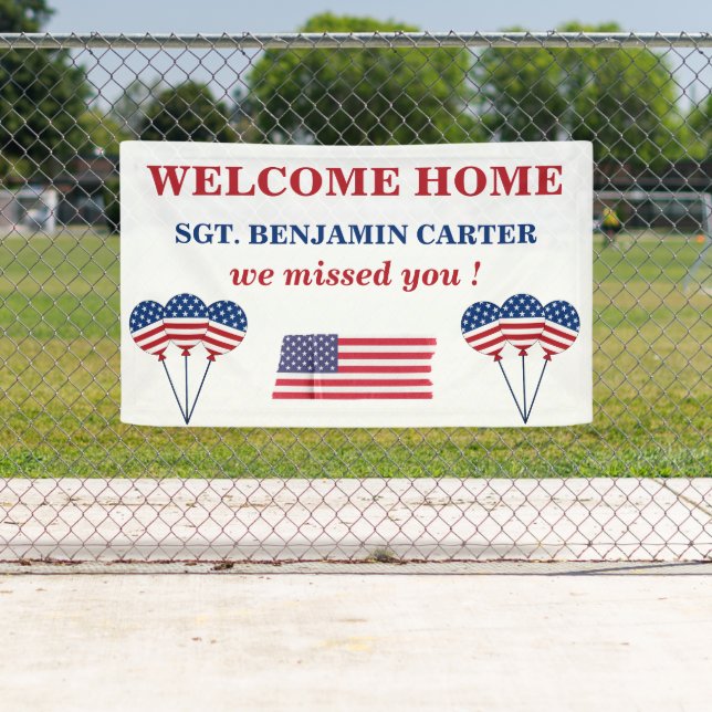 Patriotic Welcome Zuhause Military Army Marine Banner (Insitu)
