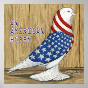 Patriotic West Pigeon Poster