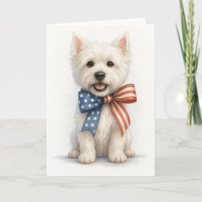 Patriotic Westie Karte (Vorderseite)