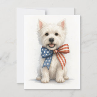 Patriotic Westie Postkarte