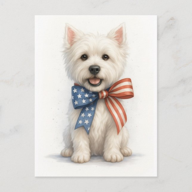 Patriotic Westie Postkarte (Vorderseite)
