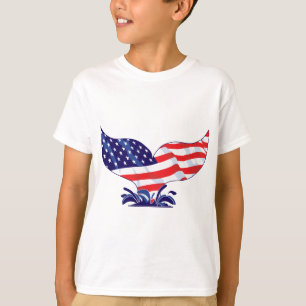 Patriotic Whale Schwanz T-Shirt