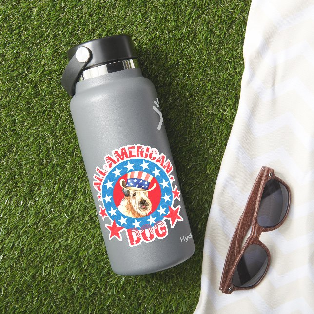 Patriotic Wheaten Vinyl Sticker (HydroFlask Insitu)