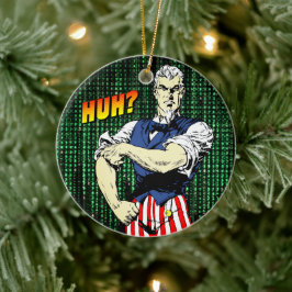Patriotic Whimsy: Retro Uncle Sam Keramik Ornament