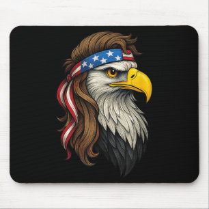 Patriotic White Head Eagle Us Flag Bandana Mullet Mousepad