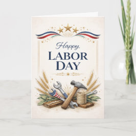 Patriotic Worker Tools Labor Day Karte