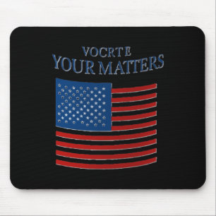 Patriotic Your Vote's American Flag Design Sticker Mousepad