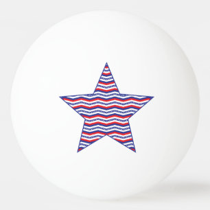 Patriotic Zickzack Star Tischtennisball