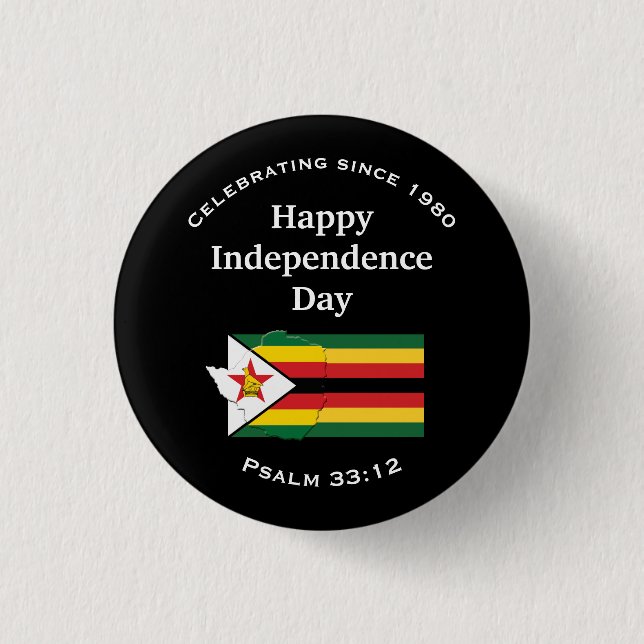 Patriotic ZIMBABWE UNABHÄNGIGKEIT Button (Vorderseite)