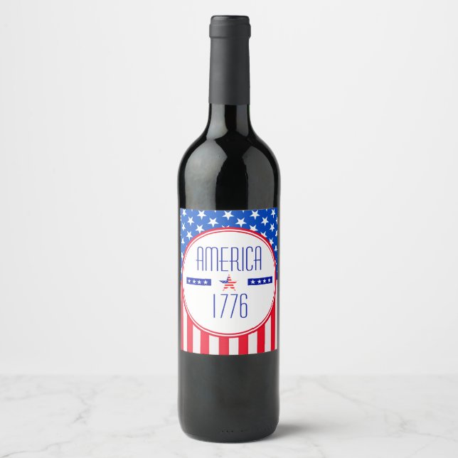 Patriotikamerikaner Weinetikett (Vorderseite)
