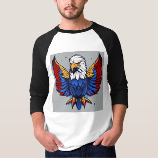 Patriotique Aigle Graphique Raglan Tshirt